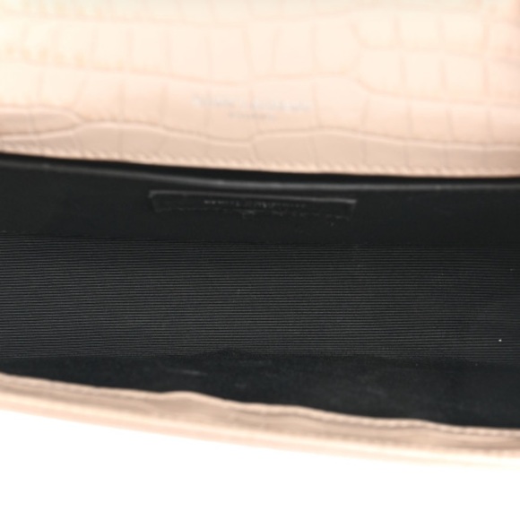 YSL Small Kate Bag With Tassel Crocodile Embossed Flap Crossbody Silver Chain - Picture 4 of 8